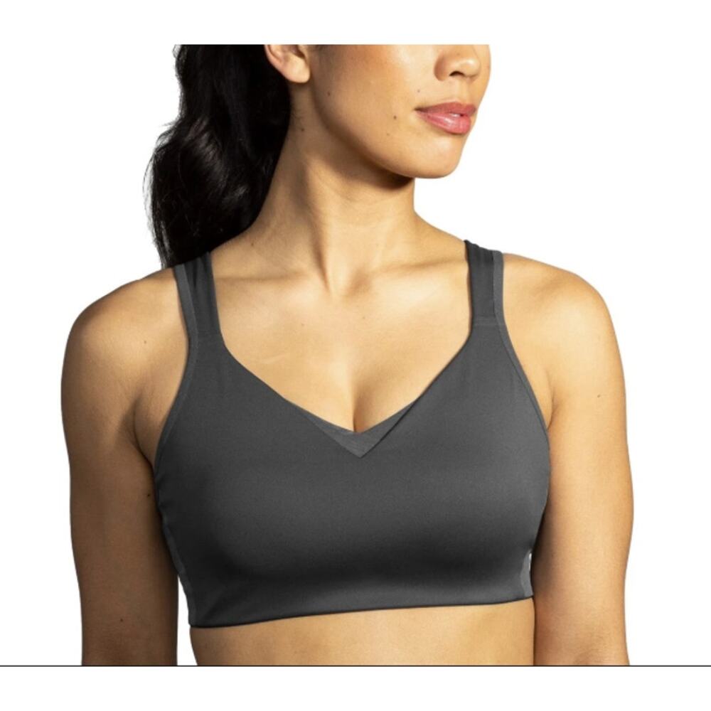 NEW Brooks Drive Convertible Sports Bra High Impact Running Gray Womens 32E
